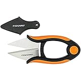 Fiskars Kräuterschere, Länge: 12,9 cm, Rostfreie Stahl-Klingen/Kunststoff-Griffe, Schwarz/Orange,...