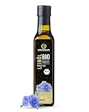 Kräuterland Bio Leinöl 250ml, bio Leinsamen, kaltgepresst, mild und nussig, reich an Lignane und...