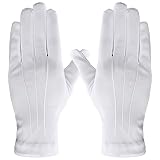 Lusofie 2 Paar Weiße Baumwollhandschuhe Herren Uniform Handschuhe Weiß Genähte Kleidung...