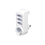 Multistecker Adapterstecker Schutzkontakt Verteiler Mehrfachstecker (4-fach 1 Schuko and 3 euro)