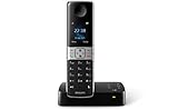 Philips D6351B/38 schnurloses Telefon mit Anrufbeantworter (4,6 cm (1,8 Zoll) Display, HQ Sound,...