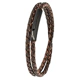 Simaru Lederarmband, 4mm geflochten zum Wickeln für Frauen & Männer, Echtleder-Wickelarmband mit...