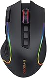 Niceon Gaming Maus kabellos RGB Wiederaufladbare, 9 Programmierbare Tasten, Langer Stunden...