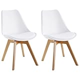 Ribelli 2er Set Esszimmerstühle Küchenstuhl mit Massivholz Buche Beine, Gepolsterter Stuhl mit...