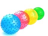 4x Noppenball 20 cm mit Ballnadel Massageball Pilates Igelball Stachelball Kunststoffball...