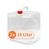 Pluvia® Wasserkanister 20L Trinkwasser Set (2x20L) faltbar - Blackout Notfallausrüstung - Notfall...