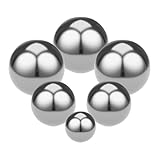 Relaxdays Gartenkugeln, Edelstahl, 6er Set, Ø 6, 9, 12 cm, Dekokugeln für Garten, spiegelpoliert,...