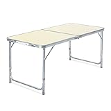 Toboli Campingtisch klappbar 120x60x70cm höhenverstellbar 54/61/70cm Klapptisch Aluminiumrahmen und...