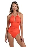 La Blanca Women's Standard Island Goddess High Neck Keyhole Mio One Piece Swimsuit, Paprika, 14