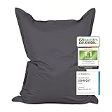 Lumaland Riesen-Sitzsack XXL 140x180 cm | Wasserfestes Indoor & Outdoor Liegekissen mit über 3 Mio....