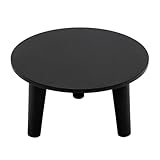 Spetebo Holz Blumenteller rund 25 cm - schwarz - Holz Pflanzenhocker mit 3 Füßen -...