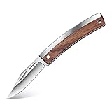 DURATECH Taschenmesser Klappmesser mit Holzgriff, 170mm Einhandmesser Camping & Outdoor Messer aus...