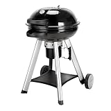 TAINO NEO Holzkohle-Kugelgrill mit klappbarem Deckel Kettle-Grill Ø 57 cm Thermometer Schwarz