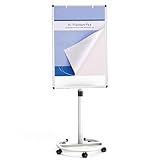 VIZ-PRO ECO Magnetische Mobile Whiteboard, 90 x 60 cm, Staffelei Flipchart Ständer Rollendes...