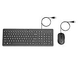 HP 150 kabelgebundene Maus-Tastaturkombination, USB-A Anschlüsse, 12 Fn Tasten, 1.600 DPI,...