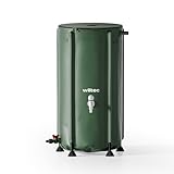 Wiltec Faltbare Regentonne 100 l mit Deckel, Regenfass aus 620 g/m² PVC, Regenwassertank mit...