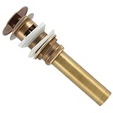 LOORGVEL Pop Up Ablaufventil Waschbecken Ablaufstopfen aus Messing Vintage Stil mit Überlaufloch...