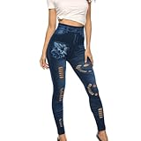 Leggings Mit Fleece Damen Winter Tights Damen Größe Hosen Frauen Long Plus Jeans Hight Denim Jeans...