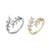 TOFBS 2 Stück 925 Sterling Silber Ringe Set für Frauen Mädchen Verstellbare Offene Ringe...