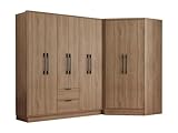 Vente-unique - Eckkleiderschrank mit 8 Türen & 2 Schubladen - 263 cm - Holzfarben - FEOVA