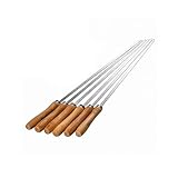 IMEEA Grillspieß 42cm Kebab-Spieße Wiederverwendbar Edelstahl Barbecue Grillspieße Flach BBQ...