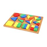 Toyvian Holz Puzzlespiel Geometrische Formen Bunt Montessori Lernspielzeug Motorik Für Kleinkinder...