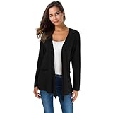 TownCat Elegant Casual Cardigan Long Strickjacke für Damen Mit Taschen Dünn Sitzender Lässiger...