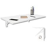 KDR Wandklapptisch 80x40 cm Weiß – Klappbarer Tisch zur Wandmontage – als Esstisch,...