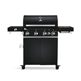 BURNHARD 4-Brenner Gasgrill Big FRED Deluxe BLACK Series 3 inkl. Backburner, 900°C...