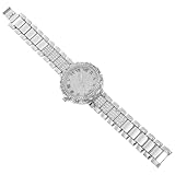 GAROZATION Strass Armbanduhr Damen mit Silbergehäuse Dekorative Mädchenuhr mit Präzisem Quarzwerk...