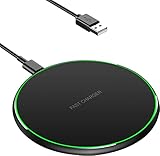 Kabelloses Schnell-Ladegerät, Qi-Zertifiziert 15W Induktionsladegerät, Kompatibel mit iPhone...
