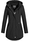 Eight2Nine Damen Softshelljacke LETN-041 Kurzmantel mit Kapuze black (003) L