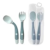 Tomedeks 2PCS Kleinkinder Fütterung Training Löffel und Gabel Geschirr,Baby Utensilien Löffel...