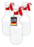 vendify® 3x Sprühflasche 1 Liter / 1000 ml mit Schaum Düse - Leer ohne Label - Premium Qualität...