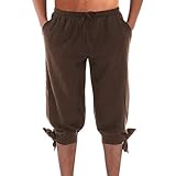 Generisch Herren Leinenhose Stoffhose Sweatpants schnellfickerhose Track Pants hoze Laufhose (Brown,...