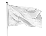 PHENO FLAGS Weiße Fahne zum selber gestalten - Wetterfeste Fahne 90x150 cm mit integrierten...