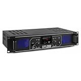 SkyTec SPL 2000MP3 PA Verstärker Endstufe 2000 Watt, mit 3-Band-Equalizer, 3 Kanal Input, Chinch,...