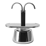 Depisuta 100 Ml Moka-Kanne, Doppelkopf-Kaffeemaschine aus Edelstahl, Leicht zu Reinigen für Jedes...