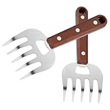 Gatuida 2 Stück Fleischkrallen aus mit Holzgriff Teiliges Bbq Werkzeug für Müheloses Zerkleinern...