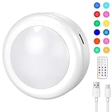 Cadrim 13 Farben RGB Schrankleuchten，LED RGB Spots Batteriebetrieben mit Fernbedienung, Kabellos...