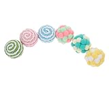 ROMISBABA 6 Stück Teiliges Katzenspielzeug Bunte Weiche Plüschbälle mit Glöckchen Interaktive...