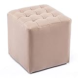 Generisch sitzbank Flur Leder Gepolsterter Pouf Ottoman HockerPouf Fußhocker Massivholz Leder...