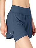 donhobo 2-in-1-Laufhose für Damen Schnell trocknend Atmungsaktiv Aktiv-Training Jogging Shorts Yoga...