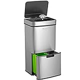 Homra® Nexo Mülleimer mit Sensor 3+1 Fächern | Edelstahl Smart Bin | Küchen Abfalleimer...