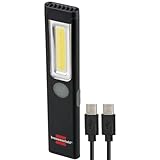 Brennenstuhl LED Akku Handleuchte PL 200 AC/LED Taschenlampe mit COB LED (200lm, inklusive USB...