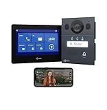 Goliath Basic Video Türsprechanlage, 2 Draht Bus, 7 Zoll Monitor, Aufputz Türklingel mit Kamera,...