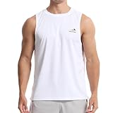 Herren Tanktop Gym Tshirt Muskel Fitness Training Laufshirt Fitness Tanks Ärmelloser T-Shirt Weiß...