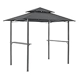 [en.casa] Grillpavillon Parga 250x241x151cm BBQ Grill Pavillon mit Bartresen Gartenpavillon mit...