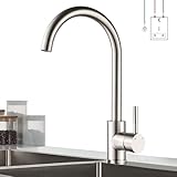 BONADE Niederdruckarmatur Küche 360° Drehbar Niederdruck Küchenarmatur aus SUS304 Edelstahl...