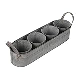 UPKOCH 4 Stück Teiliges Vintage Eisenblumentopf mit Ablage Runde Mini Blumenkübel für...